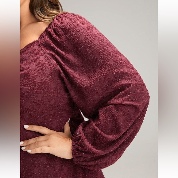 BloomChic Plus Size 2XL Solid Glitter Twist Front Gathered Blouse us18-20 - Picture 7 of 9